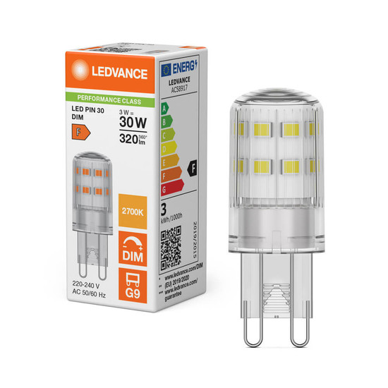 LEDVANCE LED Lampe G9 Pin 300° Dimmbar P 3W 320lm Warmweiss 2700K wie 30W 4099854248788