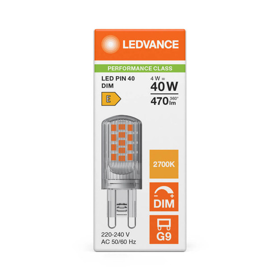 LEDVANCE LED Lampe G9 Pin 300° Dimmbar P 4W 470lm Warmweiss 2700K wie 40W 4099854248818