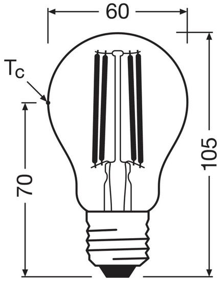 LEDVANCE LED Lampe E27 Classic Filament Dimmbar S A40 2.2W 470lm Warmweiss 2700K wie 40W höchste Effizienzklasse A 4099854265280
