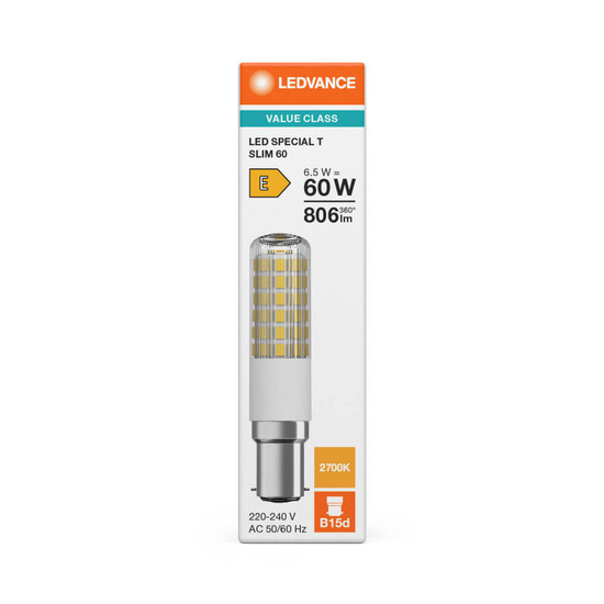 LEDVANCE LED Röhre B15d T Slim 320° P 6.5W 806lm Warmweiss 2700K wie 60W 4099854267123