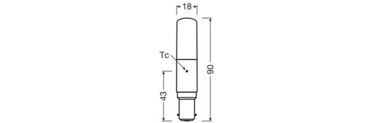 LEDVANCE LED Röhre B15d T Slim 320° Dimmbar P 8W 1055lm Warmweiss 2700K wie 75W 4099854267178