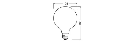 LEDVANCE LED Lampe E27 Classic Globe125 Filament S matt G125 7.2W 1521lm Warmweiss 2700K wie 100W höchste Effizienzklasse A 4099854280214