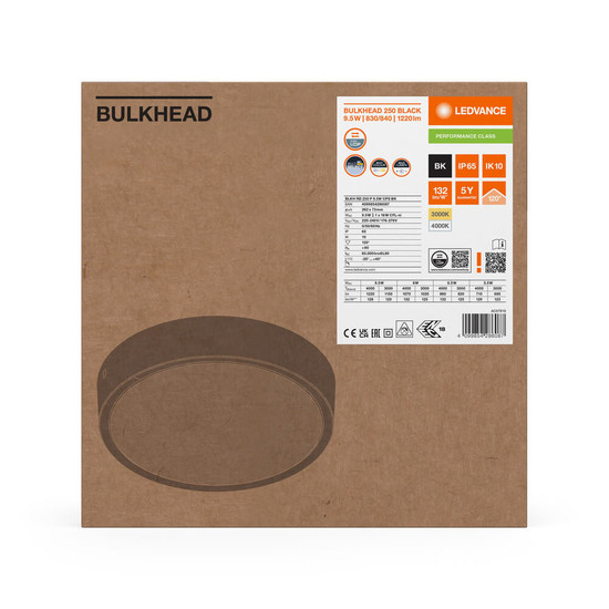 LEDVANCE LED Deckenleuchte Bulkhead ⌀26cm 9.5W-8W-6.5W-5.5W warm-/neutralweiss 3000/4000K CCT IP65 4099854286087