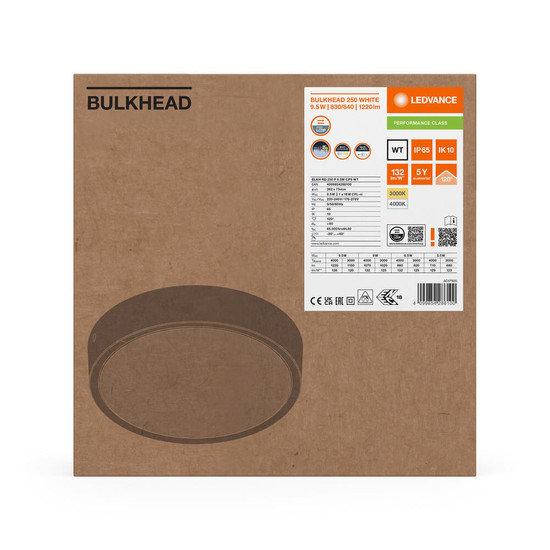 LEDVANCE LED Deckenleuchte Bulkhead ⌀26cm 9.5W-8W-6.5W-5.5W warm-/neutralweiss 3000/4000K CCT IP65 4099854286100