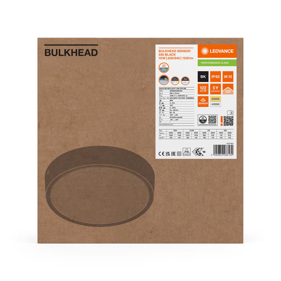 LEDVANCE LED Deckenleuchte Bulkhead ⌀26cm 10W-8.5W-7W-6W warm-/neutralweiss 3000/4000K CCT IP65 4099854286162