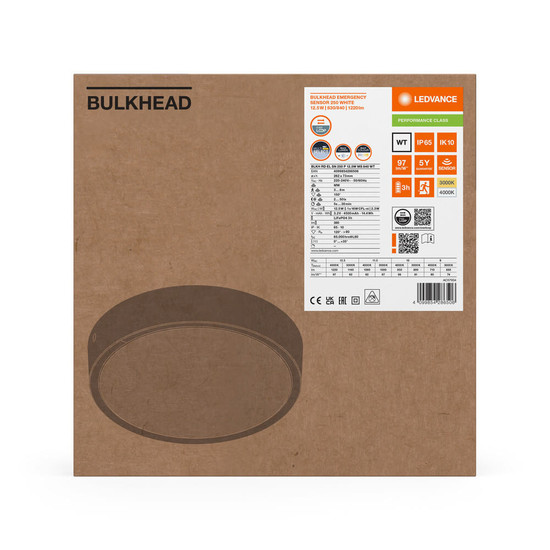 LEDVANCE LED Deckenleuchte Bulkhead ⌀26cm 12.5W-11.5W-10W-9W warm-/neutralweiss 3000/4000K CCT IP65 4099854286506