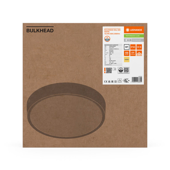 LEDVANCE LED Deckenleuchte Bulkhead RD DALI ⌀31cm 15.50W 2020lm Warmweiss 3000K IP65 dimmbar 4099854286605