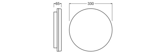 LEDVANCE LED Deckenleuchte Aufbaumontage Flat DALI ⌀33cm Surface 19W-12W warm-/neutralweiss 3000/4000K CCT IP54 4099854292378