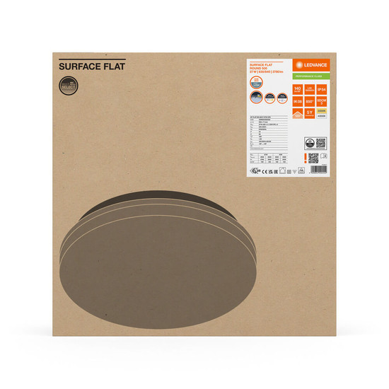 LEDVANCE LED Deckenleuchte Aufbaumontage Flat DALI ⌀50cm Surface 27W-19W warm-/neutralweiss 3000/4000K CCT IP54 4099854292552