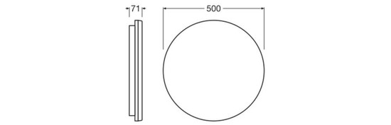 LEDVANCE LED Deckenleuchte Aufbaumontage Flat ⌀50cm Surface 27W-19W warm-/neutralweiss 3000/4000K CCT IP54 4099854292736
