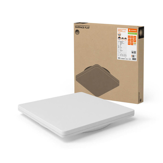 LEDVANCE LED Deckenleuchte Aufbaumontage Flat 50x50cm Surface 27W-19W warm-/neutralweiss 3000/4000K CCT IP54 4099854292750