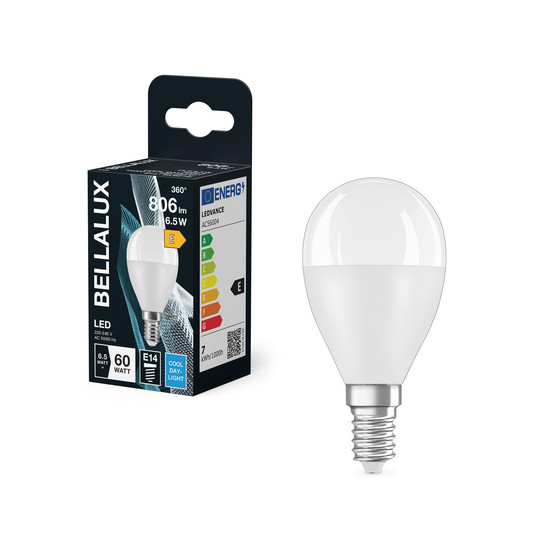BELLALUX LED Leuchtmittel BELLALUX CLP 7.5W 865 Frosted E14 Kaltweiss 4099854317958