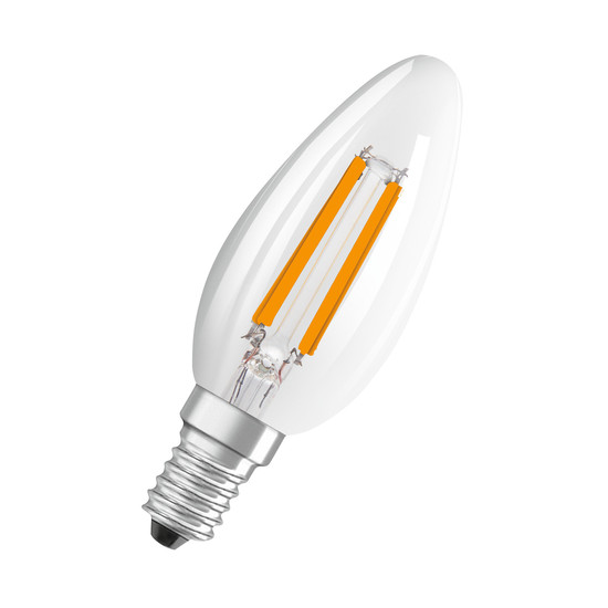 OSRAM LED Leuchtmittel LED CLASSIC B ENERGY EFFICIENCY A 2.2W 827 Clear E14 Warm weiß 4099854338717