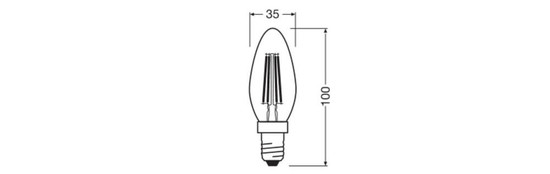 LEDVANCE LED Kerze E14 Classic Filament Dimmbar P B40 3.4W 470lm Warmweiss 2700K wie 40W 4099854439049