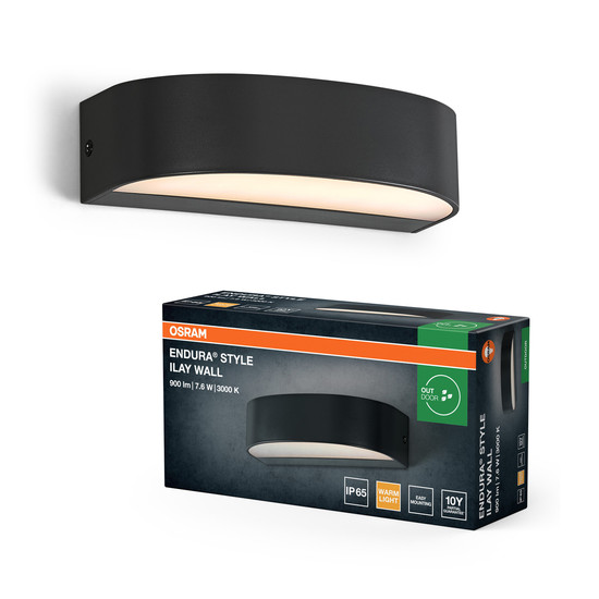OSRAM LED Aussenleuchte Endura Style IP65 Wall Ilay Dark Gray Warm weiß 4099854444883