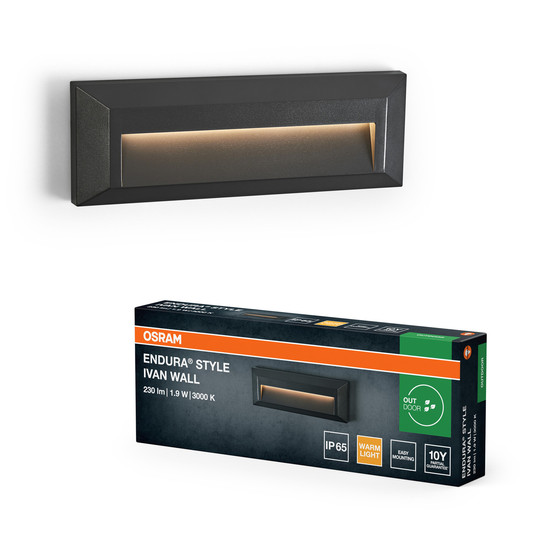 OSRAM LED Aussenleuchte Endura Style IP65 Wall Ivan Dark Gray Warm weiß 4099854444944