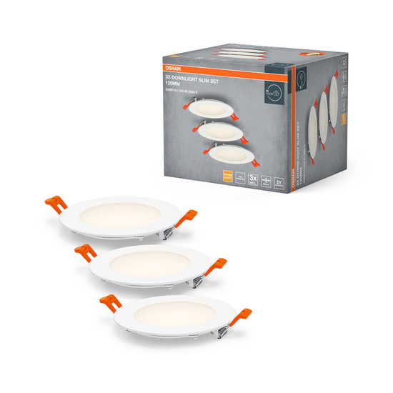 OSRAM LED Einbauleuchte LED SPOT AND DOWNLIGHT RECESS SLIM 3 x 120mm 3000K Warm weiß 4099854445903