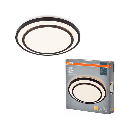OSRAM LED Deckenleuchte ORBIS BERLIN 390 mm 24W  830 BK Warm weiß 4099854446412