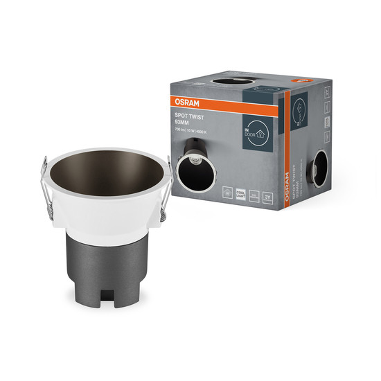 OSRAM LED Deckenleuchte LED SPOT RECESS TWIST PRO 93mm 10W 4000K White Black Neutralweiss 4099854447051