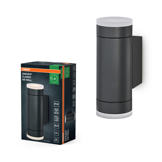 OSRAM Aussenleuchte Endura Classic IP65 GU10 Ive Wall Dark Gray 4099854447372