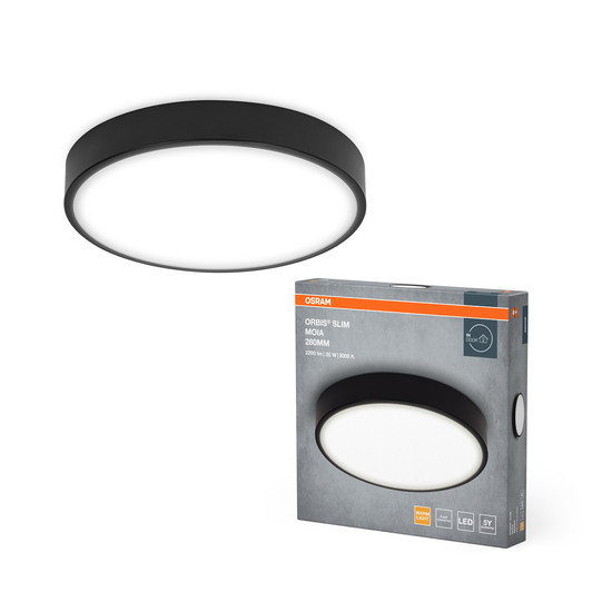 OSRAM LED Deckenleuchte CEILING MOIA 280mm 20W Black Warm weiß 4099854450068