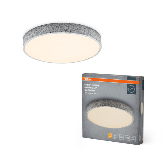 OSRAM LED Deckenleuchte Orbis Yummy 490MM 36W 830 Click DIM Gray Dimmbar Warm weiß 4099854451041