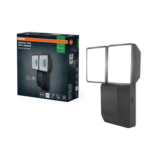 OSRAM LED Aussen-Wandleuchte ENDURA PRO SPOT SENSOR 16W 4000K IP55 Dark Gray Neutralweiss 4099854451812