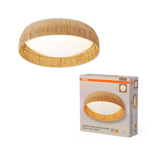 OSRAM LED Deckenleuchte Decor Bamboo Paper Ceiling 500 28W 830 Brown Warm weiß 4099854452819