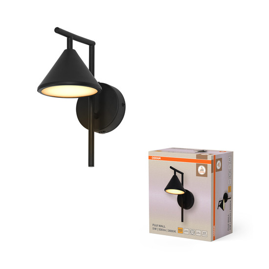 OSRAM LED Wandleuchte Decor Fuji Wall 5W 930 Black Warm weiß 4099854453717