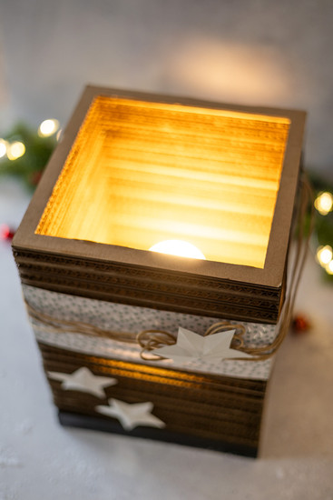 OSRAM Tischleuchte Decor Cardboard Square Table E27 Brown 4099854454059