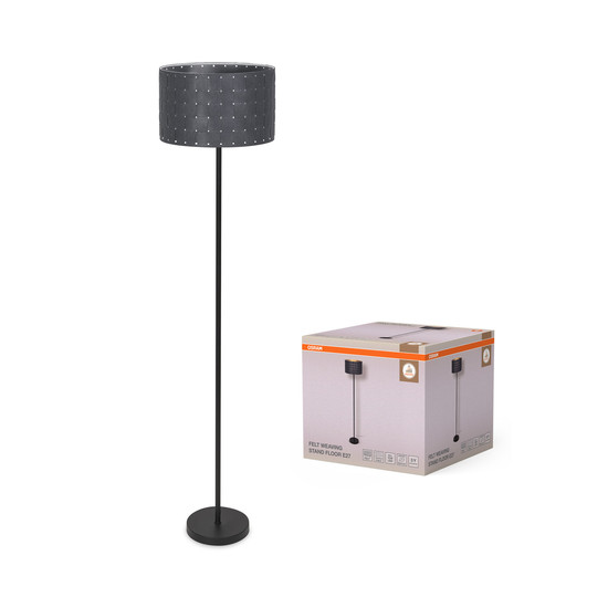 OSRAM Stehleuchte Decor Felt Weaving Cans Standing Floor E27 Dark Gray 4099854454424