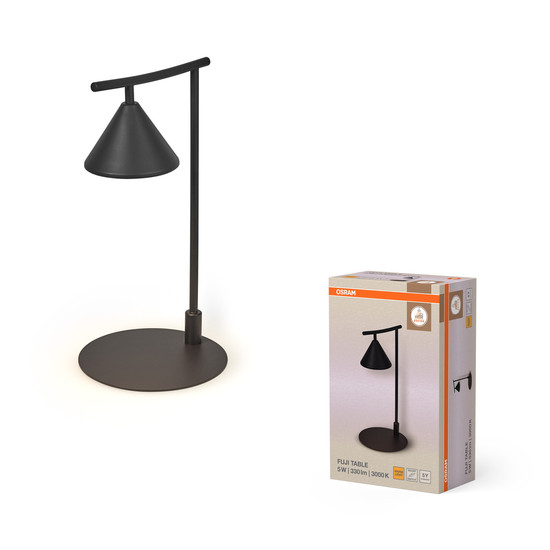 OSRAM LED Tischleuchte Decor Fuji Table 5W 930 Black Warm weiß 4099854454585