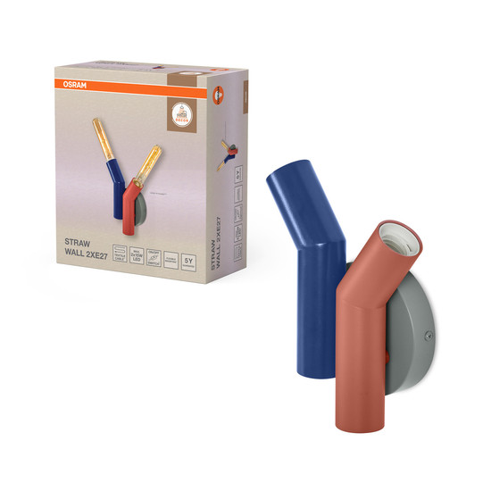OSRAM Wandleuchte Decor Straw Wall 2XE27 Multicolor 4099854454721