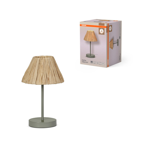 OSRAM Tischleuchte Decor Raffia Table E27 Green 4099854454967