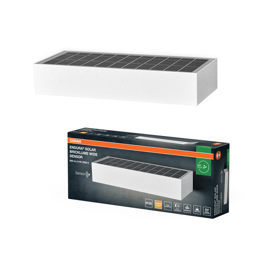 OSRAM LED Aussenleuchte Endura Style Solar Bricklume Sensor Wide White Warm weiß 4099854455872