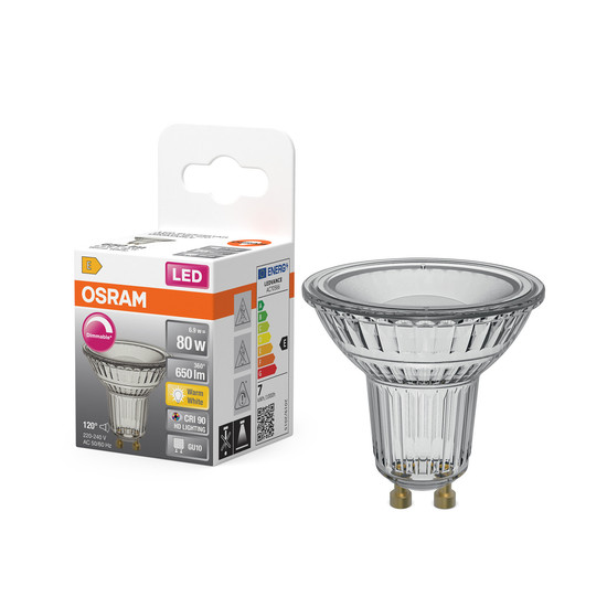 OSRAM LED Leuchtmittel LED SUPERSTAR PAR16 6.9W 927 GU10 Dimmbar Warm weiß 4099854456978