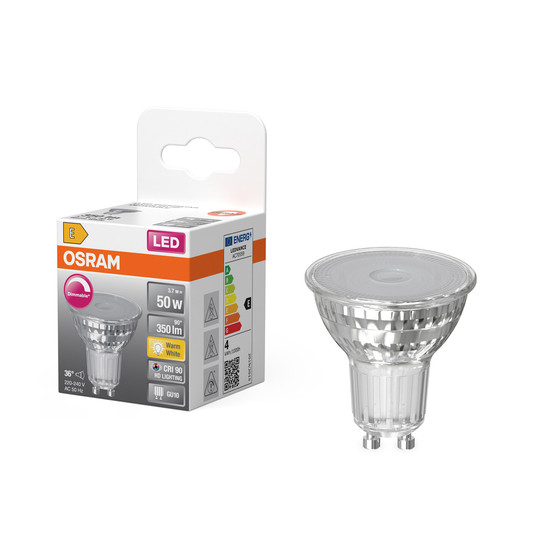 OSRAM LED Leuchtmittel LED SUPERSTAR PAR16 3.7W 927 GU10 Dimmbar Warm weiß 4099854457487