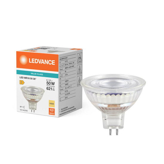 LEDVANCE LED Spot GU5.3 MR16 36° P 6.1W 621lm Warmweiss 3000K wie 50W 4099854457906