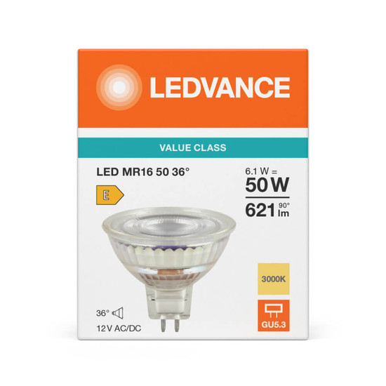 LEDVANCE LED Spot GU5.3 MR16 36° P 6.1W 621lm Warmweiss 3000K wie 50W 4099854457906