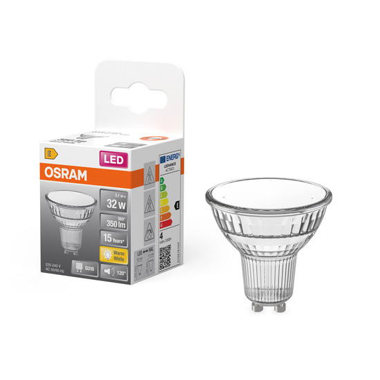 OSRAM LED Leuchtmittel LED STAR PAR16 3.1W 827 GU10 Warm weiß 4099854458668