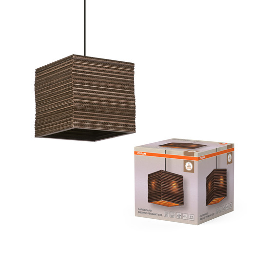 OSRAM Pendelleuchte Decor Cardboard Square Pendant E27 Brown 4099854458941