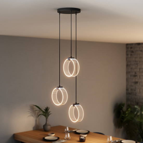 OSRAM LED Pendelleuchte Decor Circle 3XPendant PL 20W Click CCT Black Warm weiß,Kalt weiß,Kaltes Tageslicht 4099854459047