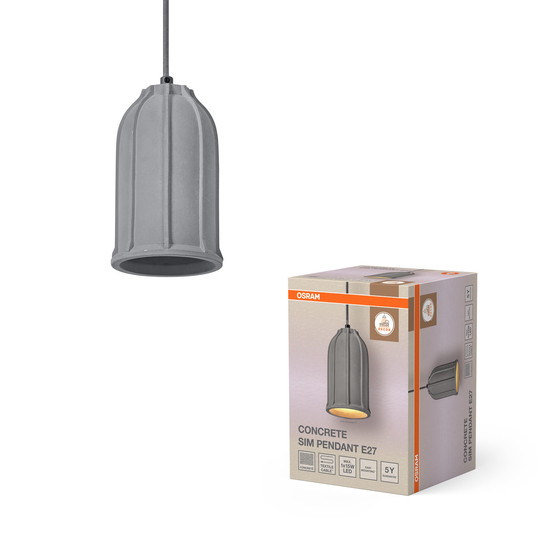 OSRAM Pendelleuchte Decor Concrete Sim Pendant E27 Dark Gray 4099854459221