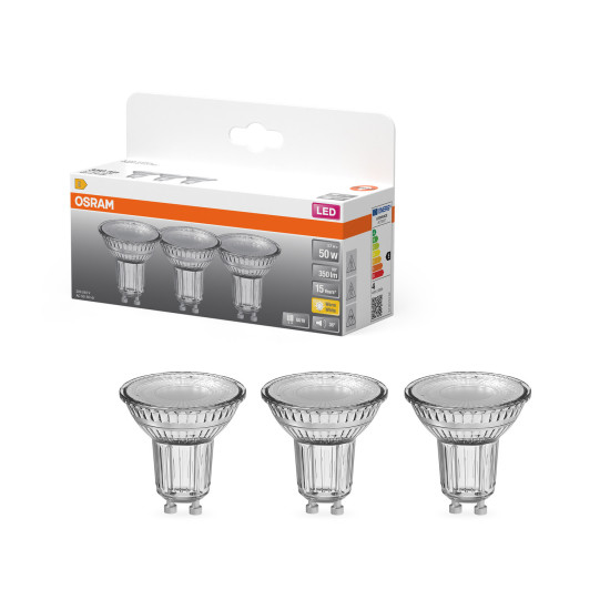 OSRAM 3er Pack LED Leuchtmittel LED STAR PAR16 3.7W 827 GU10 Warm weiß 4099854459597