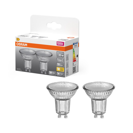 OSRAM 2er Pack LED Leuchtmittel LED STAR PAR16 2.4W 827 GU10 Warm weiß 4099854459733