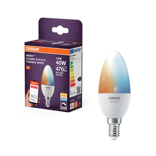 OSRAM LED Leuchtmittel SMART+ Candle Tunable White 4.9W 220V FR E14 Dimmbar Tunable White 4099854460371