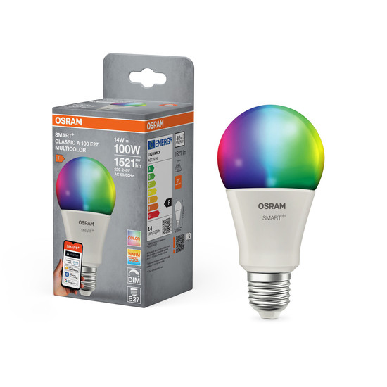 OSRAM LED Leuchtmittel SMART+ MATTER CLASSIC shapes Multicolor  14W 827...865 Multicolor E27 Dimmbar RGBTW 4099854461255