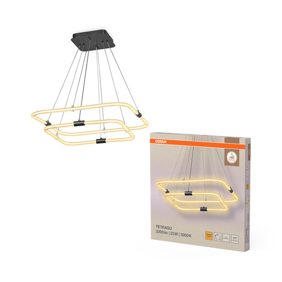 OSRAM LED Pendelleuchte Decor Tetragon 2XPendant 23W 830 Click DIM Dimmbar Warm weiß 4099854461705