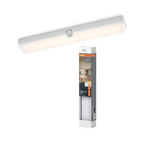 OSRAM LED Unterbauleuchte LINEAR LED FLIP SENSOR 30cm 3000K USB Dimmbar Warm weiß 4099854462832