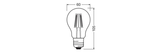 LEDVANCE LED Lampe E27 Classic Filament P A40 3.4W 470lm Neutralweiss 4000K wie 40W 4099854465635